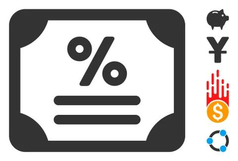 Vector Flat Bond Icon with Bonus Icons Stock Illustration
