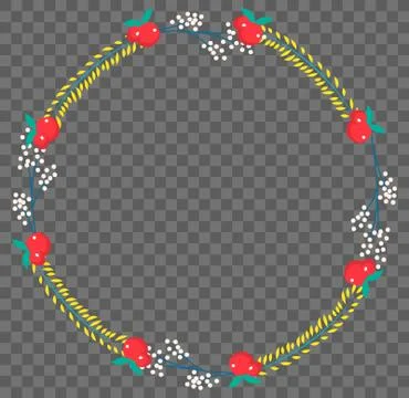 Vector flat botanical wreath Stock Illustration