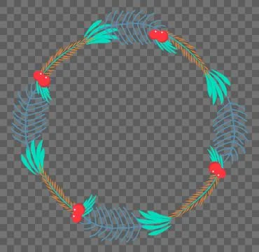 Vector flat botanical wreath 库存插图