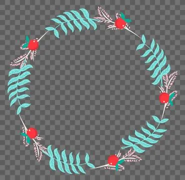 Vector flat botanical wreath Stock Illustration