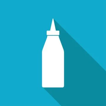 Vector flat bottle with ketchup Stock Illustration