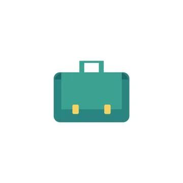 Vector flat briefcase, business case, bag icon Stock Illustration