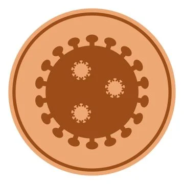 Vector Flat Bronze Virus Coin Icon 库存插图