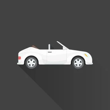 Vector flat cabriolet roadster car body style illustration icon. Stock Illustration