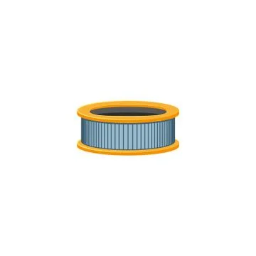 Vector flat car carburetor engine air filter icon Stock Illustration