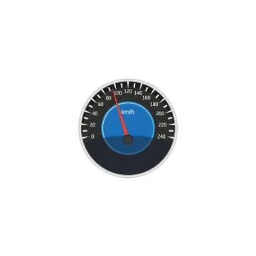 Vector flat car speedometer isolated icon Stock Illustration
