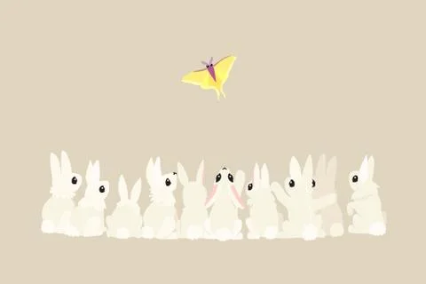 Vector flat cartoon animal clip art Illustrazione stock
