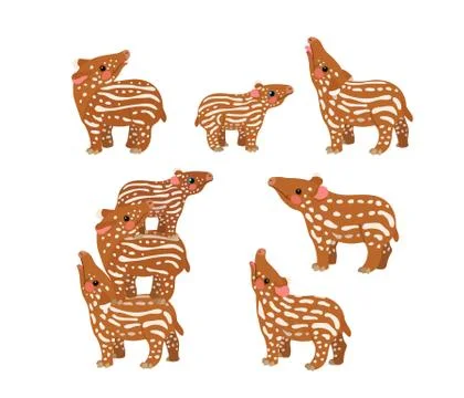 Vector flat cartoon animal clip art Stock Illustration