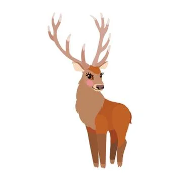 Vector flat cartoon animal clip art Illustrazione stock