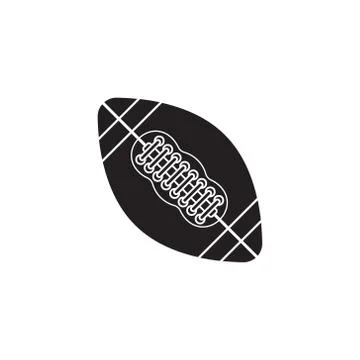 Vector flat cartoon black American football ball Stock Illustration