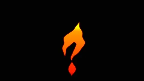 Vector Flat Cartoon flame text typography animation loop with alphaQuestion 動画素材 135084965