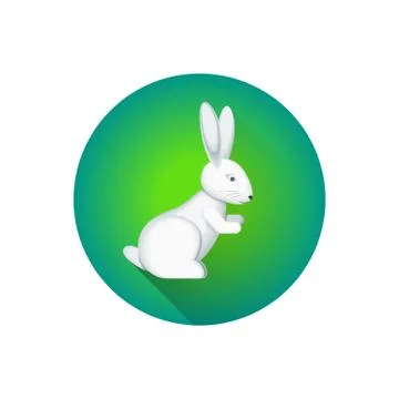 Vector flat cartoon hare illustration. Stock Illustration