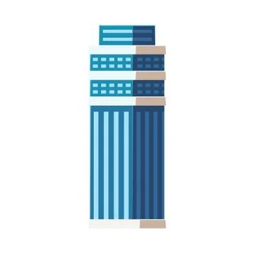 Vector flat cartoon office building center Ilustración de archivo