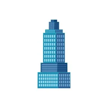Vector flat cartoon office building center Ilustración de archivo