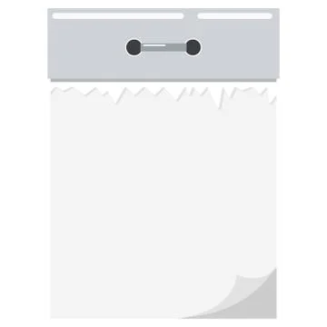 Vector flat cartoon style illustration of empty blank white tear-off paper wa Illustrazione stock