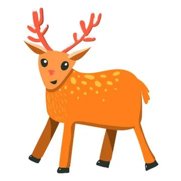 Vector flat cartoon style raindeer 库存插图