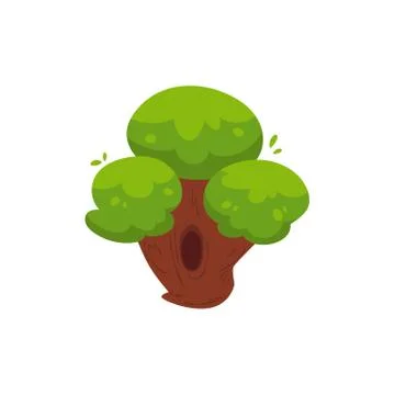 Vector flat cartoon urban park tree Ilustración de archivo