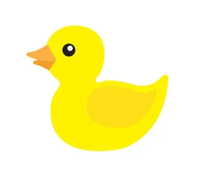 Vector flat cartoon yellow bath duck Stock Illustration