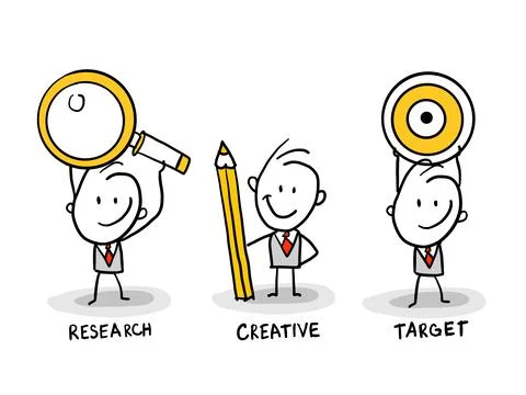 Vector flat character design on businessman working and process Stock-Illustration