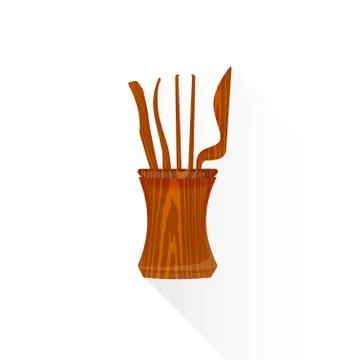 Vector flat Chinese tea tools illustration icon. Stock Illustration