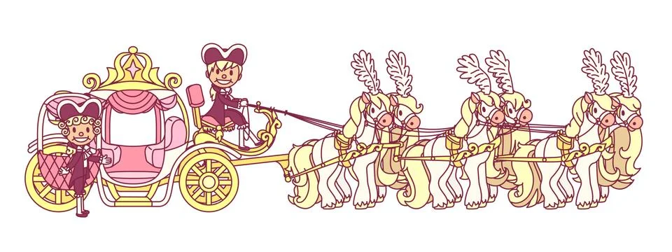 Vector flat Cinderella carriage Stock Illustration