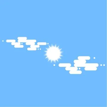 Vector flat cloud set. Blue sky with white clouds. Vector stock illustration イラスト素材