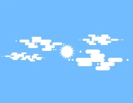 Vector flat cloud set. Blue sky with white clouds. Vector stock illustration 스톡 일러스트