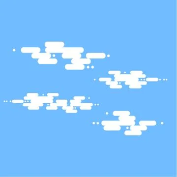 Vector flat cloud set. Blue sky with white clouds. Vector stock illustration Illustrazione stock