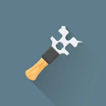 Vector flat coffee machine wrench illustration icon. Stock Illustration