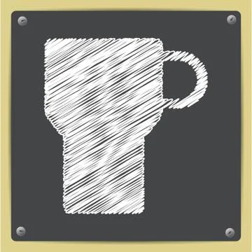 Vector flat color cups on shelf set Stock Illustration