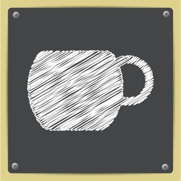 Vector flat color cups on shelf set Stock Illustration