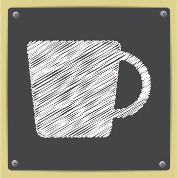 Vector flat color cups on shelf set Illustrazione stock