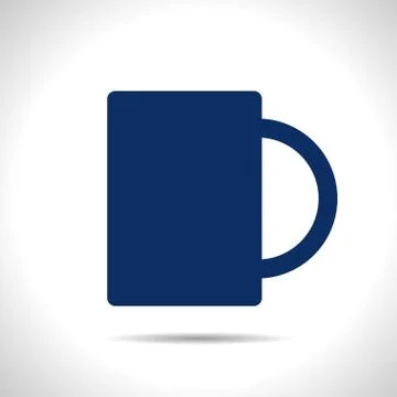 Vector flat color cups on shelf set Stock Illustration