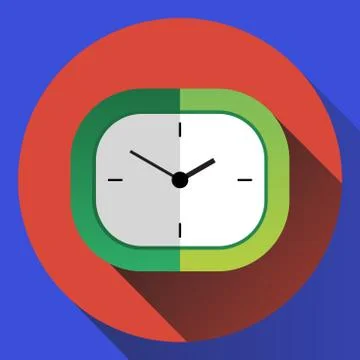 Vector flat color desk clock Stock Illustration