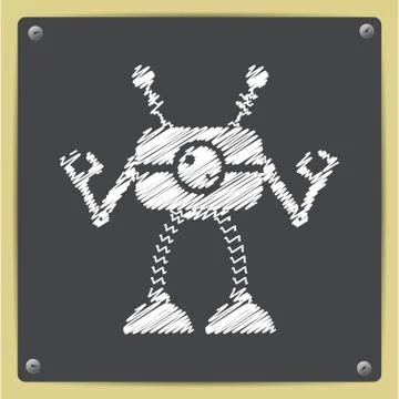 Vector flat color robot toy 스톡 일러스트