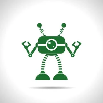 Vector flat color robot toy Stock Illustration