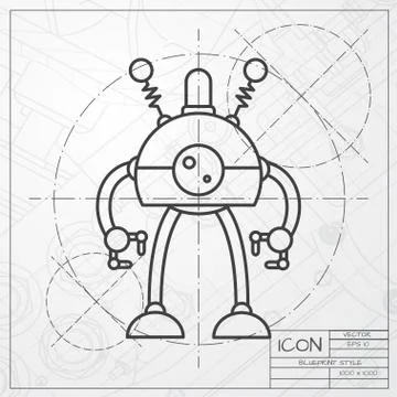 Vector flat color robot toy Stock Illustration