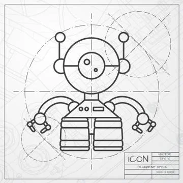 Vector flat color robot toy Stock Illustration