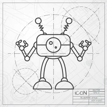 Vector flat color robot toy Stock Illustration