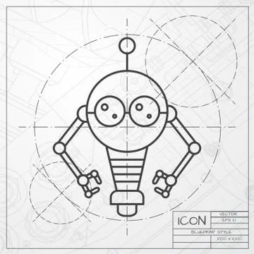 Vector flat color robot toy Illustrazione stock