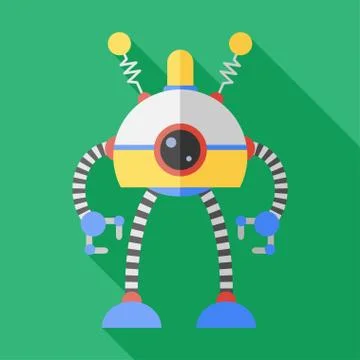Vector flat color robot toy Stock Illustration