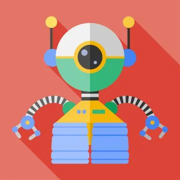 Vector flat color robot toy Stock Illustration