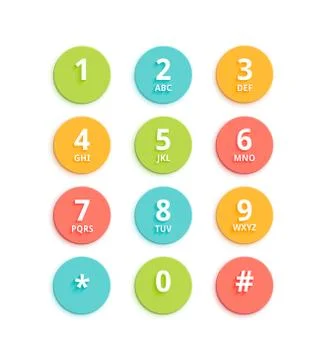 Vector Flat Colored Keypad For Phone Stock Illustration
