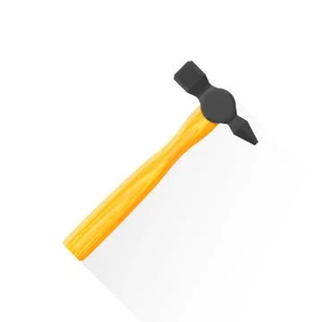 Vector flat construction hammer illustration icon. Stock Illustration
