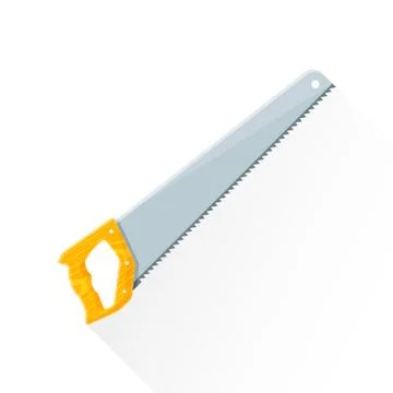 Vector flat construction handsaw illustration icon. Illustrazione stock
