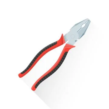 Vector flat construction pliers illustration icon. Illustrazione stock