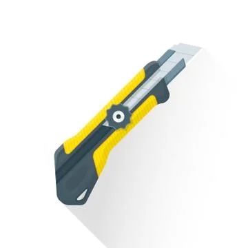 Vector flat construction stationary knife illustration icon. Stock Illustration