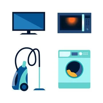 Vector flat consumer electronics icon set Stock Illustration