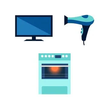 Vector flat consumer electronics icon set Stock Illustration