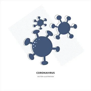 Vector flat coronavirus bacteria isolated Illustrazione stock